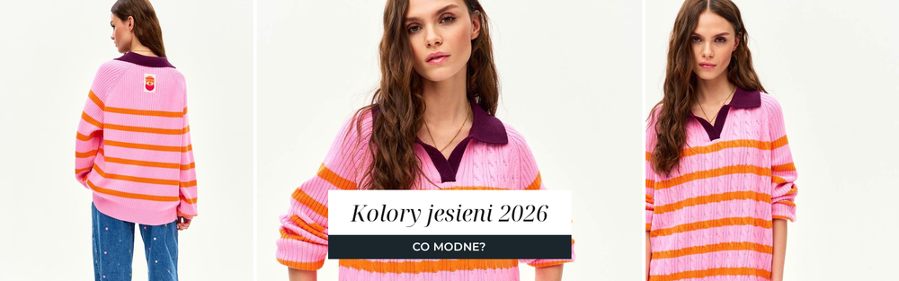 Modne jesienne kolory 2026 zestawione w stylizacji.