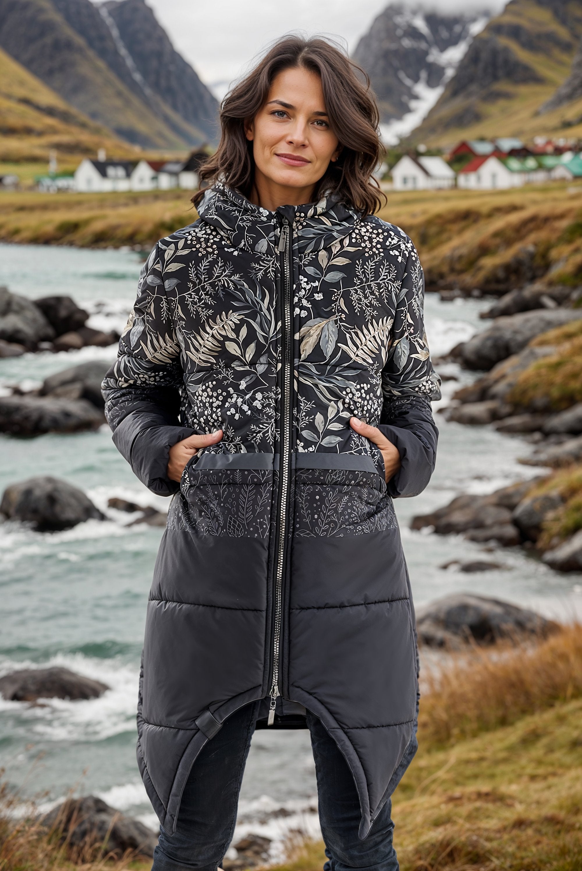 Dwustronna kurtka zimowa Iceberg Moss Garden