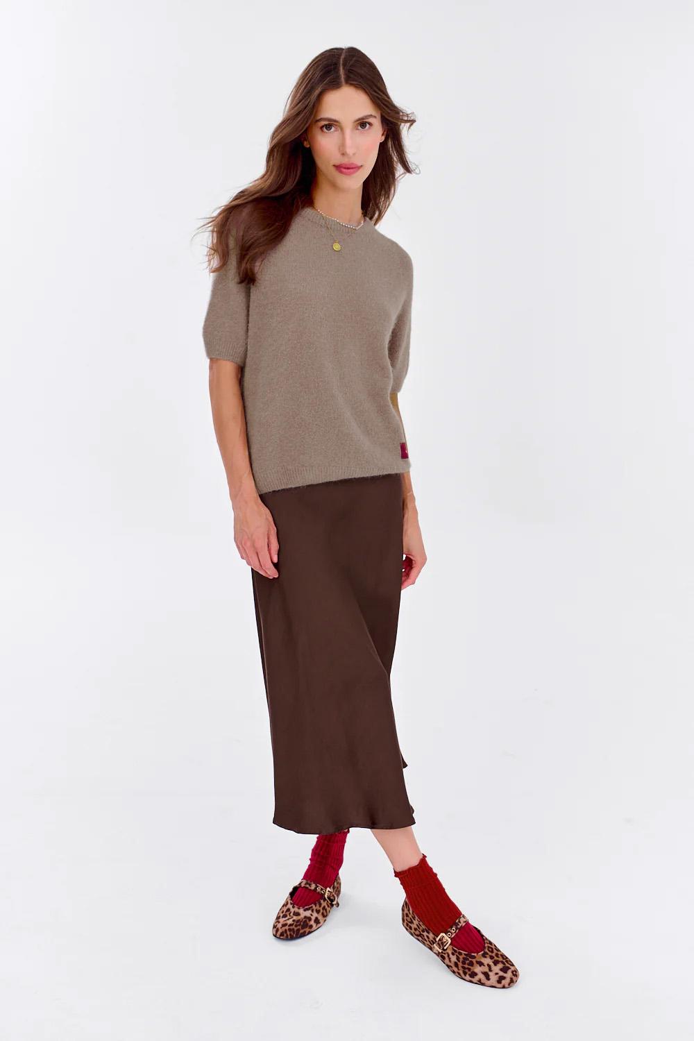 Sweter z krótkim rękawem Soft Cappuccino