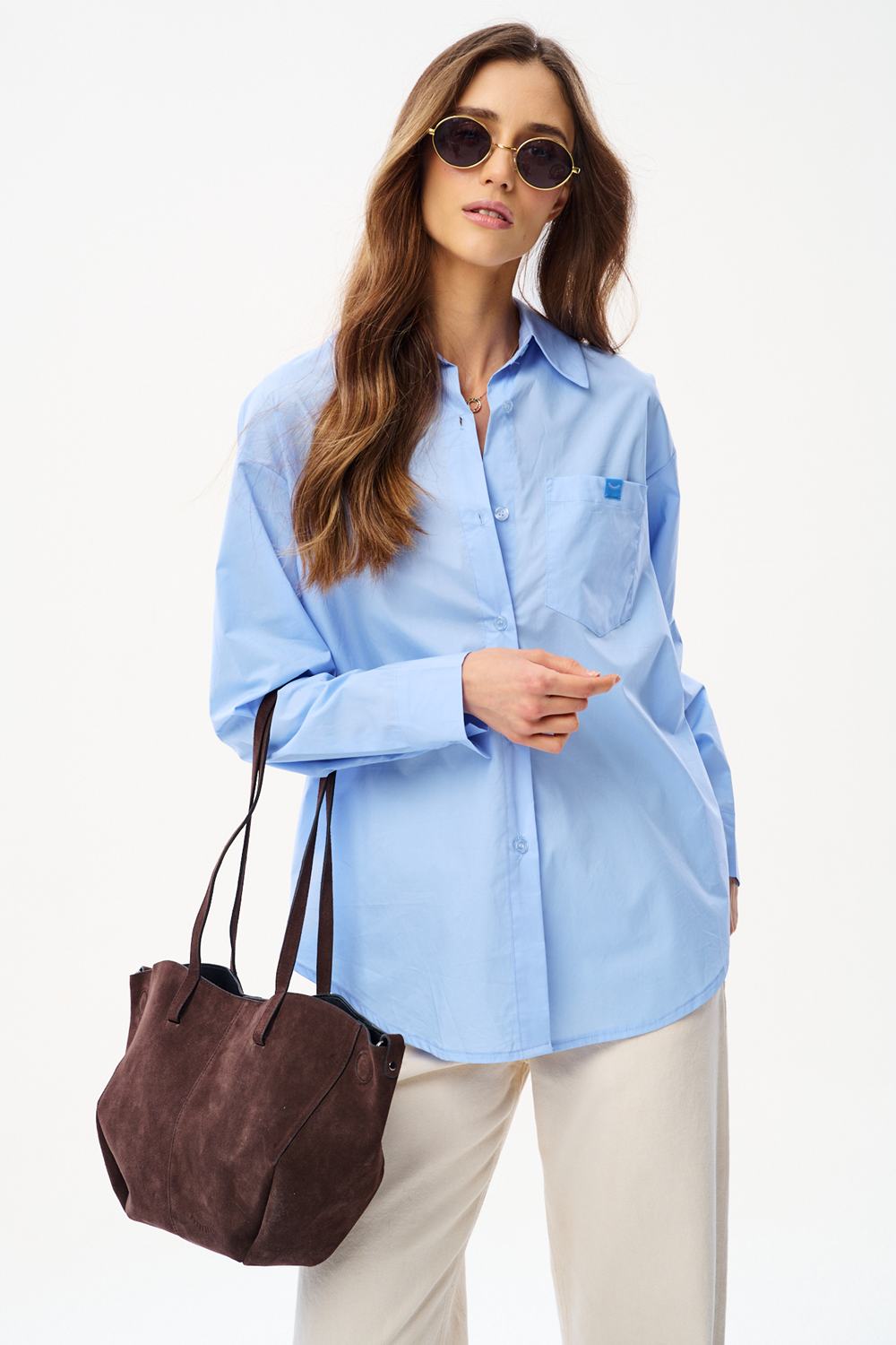 Torebka skórzana typu shopper Chocolate Glow