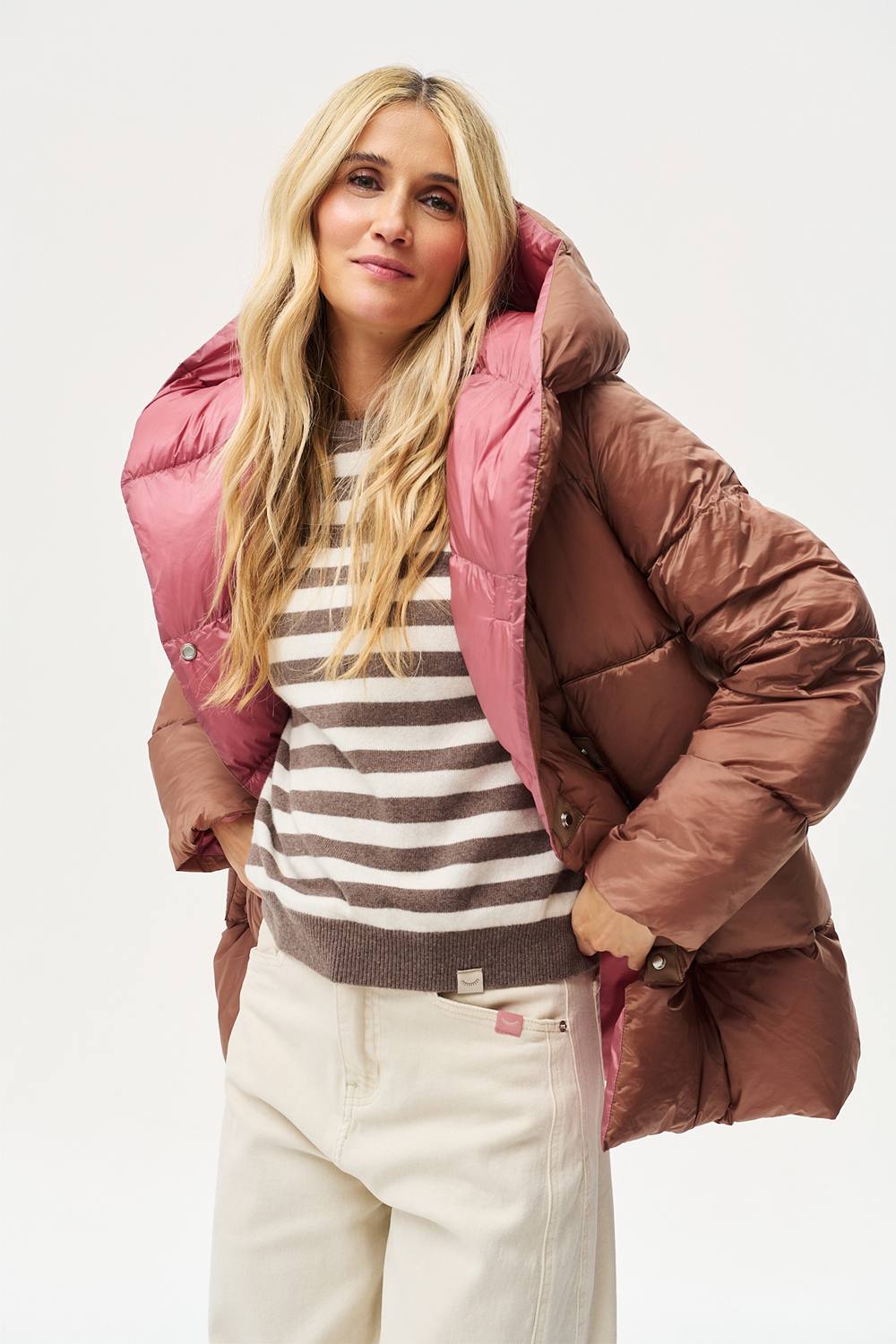 Dwustronna kurtka zimowa Alaska Caramel Blush