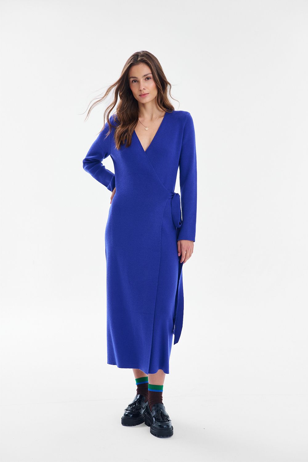 Sukienka dzianinowa midi London Blue