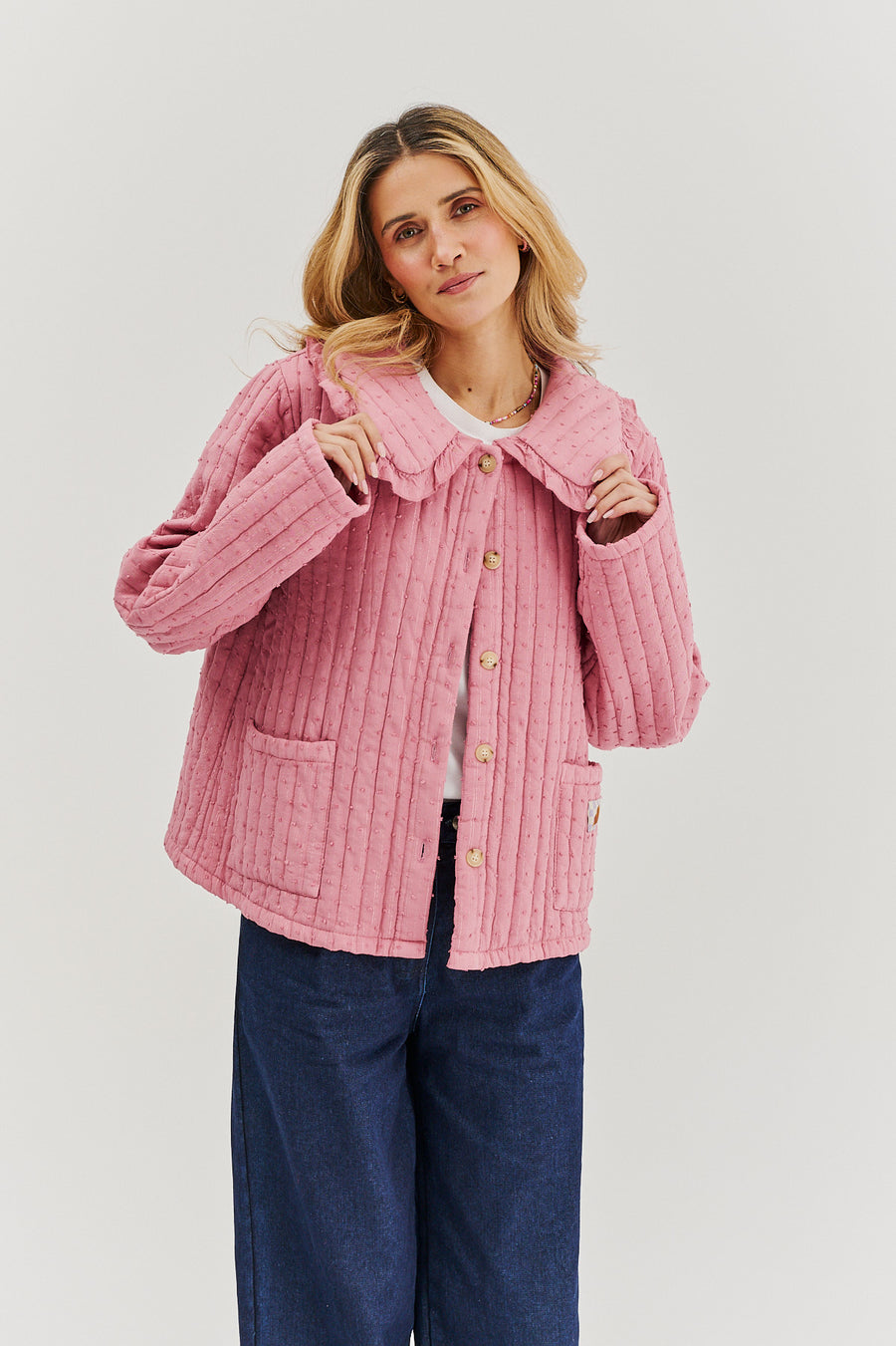 Lekka kurtka pikowana Rosy Blush