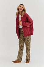 Bomberka pikowana oversize Smoky Blush