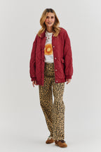Bomberka pikowana oversize Smoky Blush
