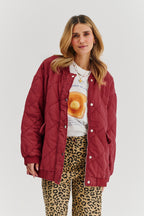 Bomberka pikowana oversize Smoky Blush