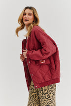 Bomberka pikowana oversize Smoky Blush