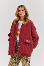 Bomberka pikowana oversize Smoky Blush