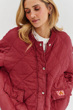 Bomberka pikowana oversize Smoky Blush