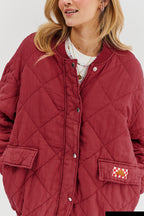 Bomberka pikowana oversize Smoky Blush