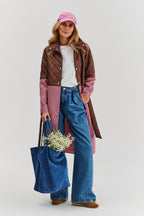 Płaszcz z łączonych tkanin Harmony