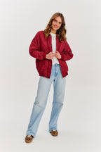 Bomberka pikowana oversize Smoky Blush