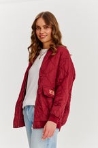 Bomberka pikowana oversize Smoky Blush