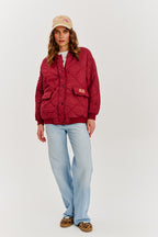 Bomberka pikowana oversize Smoky Blush