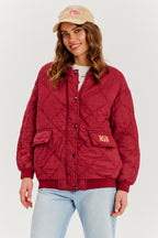 Bomberka pikowana oversize Smoky Blush