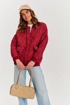 Bomberka pikowana oversize Smoky Blush