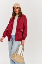 Bomberka pikowana oversize Smoky Blush