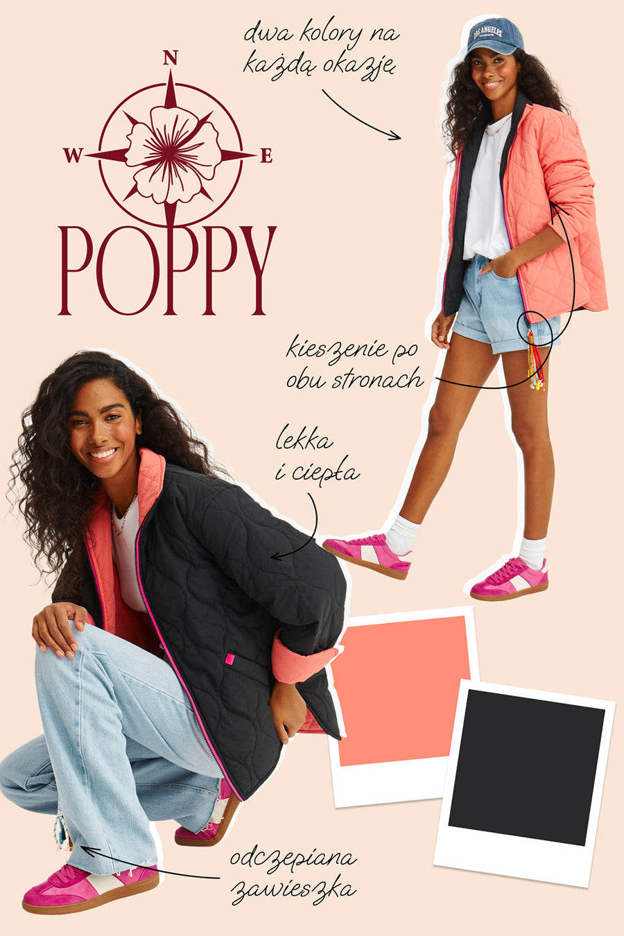 Kurtka dwustronna Poppy Pink Thunder